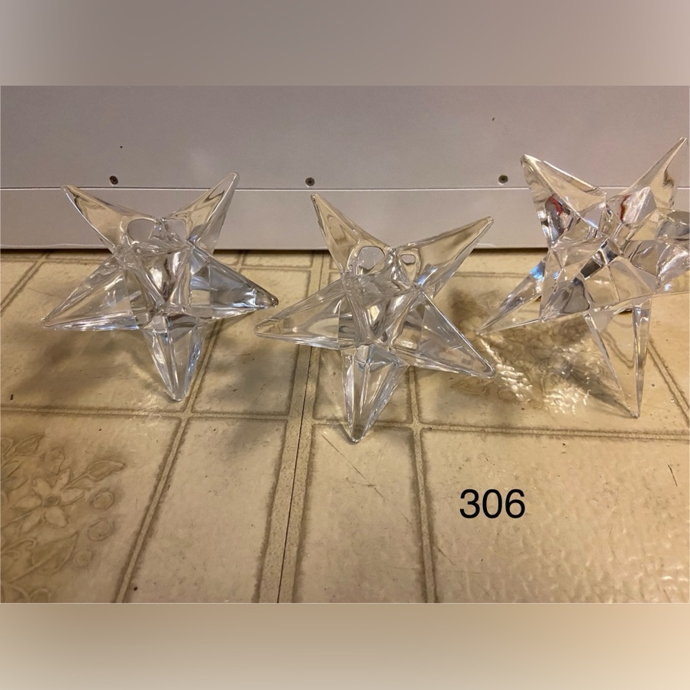 Bowring crystal Star-Shaped candle holders